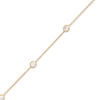 3.5mm Cubic Zirconia Station Anklet in 10K Gold - 10"