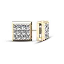 1/20 CT. T.W. Square Composite Diamond Stud Earrings in 10K Gold