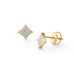 1/20 CT. T.W. Concave Square Composite Diamond Stud Earrings in 10K Gold