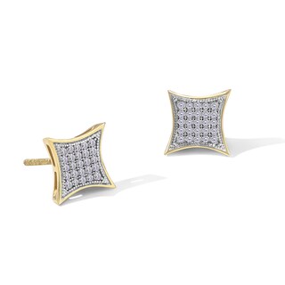 1/8 CT. T.W. Concave Square Composite Diamond Stud Earrings in 10K Gold
