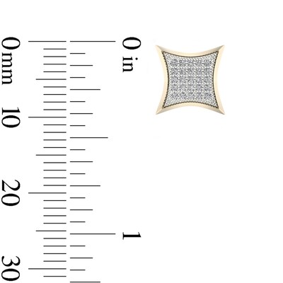 1/8 CT. T.W. Concave Square Composite Diamond Stud Earrings in 10K Gold