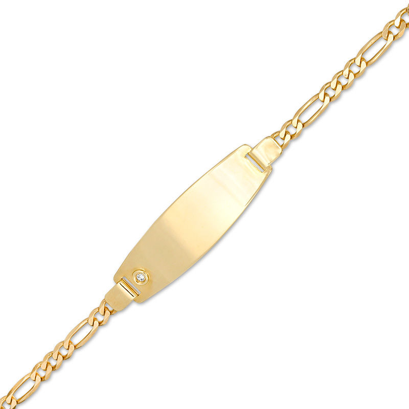 080 Gauge Figaro Chain ID Bracelet in 10K Gold - 7.5"