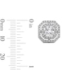 Thumbnail Image 2 of 5mm Princess-Cut Cubic Zirconia Double Octagon Frame Stud Earrings in Solid Sterling Silver