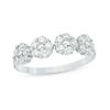Thumbnail Image 1 of Cubic Zirconia Beaded Flower Ring in Sterling Silver - Size 7