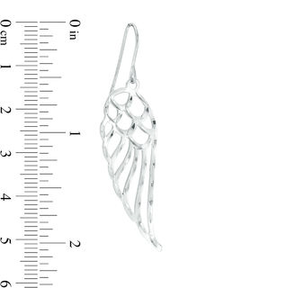Sterling Silver Diamond-Cut Angel Wing Drop Earrings