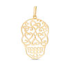 Thumbnail Image 1 of Filigree Sugar Skull Necklace Charm in 10K Gold
