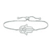 Thumbnail Image 0 of Cubic Zirconia Hamsa Bolo Bracelet in Sterling Silver - 10"