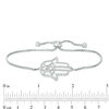 Thumbnail Image 1 of Cubic Zirconia Hamsa Bolo Bracelet in Sterling Silver - 10"