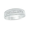 Thumbnail Image 0 of Cubic Zirconia Vintage-Style Wedding Band in Sterling Silver - Size 10