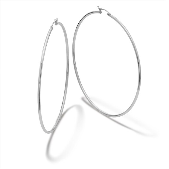 80mm Hoop Earrings in Hollow Sterling Silver
