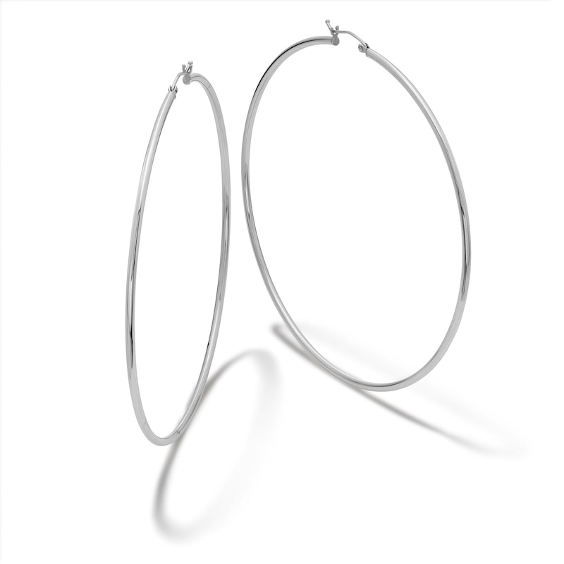 80mm Hoop Earrings in Hollow Sterling Silver