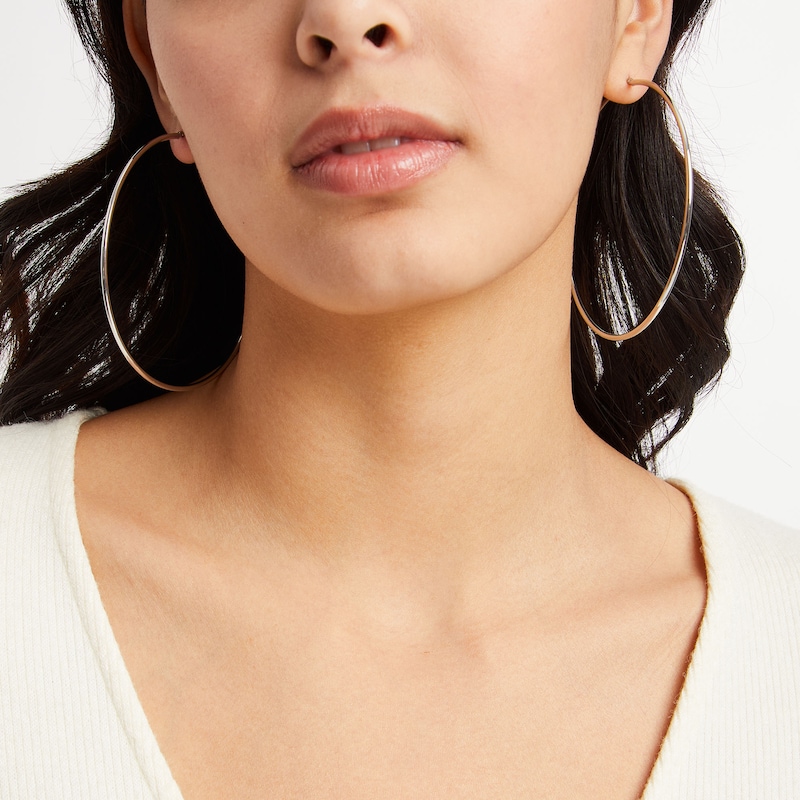 Main Image 2 of 80mm Hoop Earrings in Hollow Sterling Silver