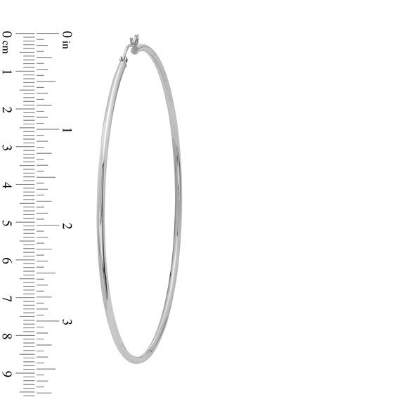 80mm Hoop Earrings in Hollow Sterling Silver