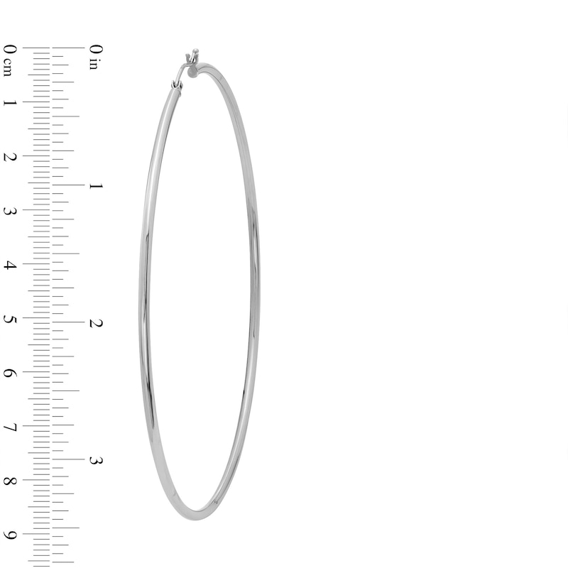Main Image 3 of 80mm Hoop Earrings in Hollow Sterling Silver