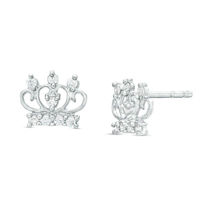 Main Image 1 of Cubic Zirconia Tiara Stud Earrings in Sterling Silver