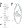 Thumbnail Image 2 of 30mm Elephant Charm Hoop Earrings in Sterling Silver