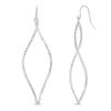 Thumbnail Image 0 of Diamond-Cut Double Cascading Ribbon Drop Earrings in Sterling Silver