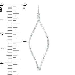 Diamond-Cut Double Cascading Ribbon Drop Earrings in Sterling Silver