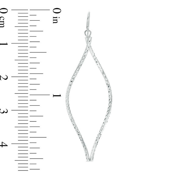 Diamond-Cut Double Cascading Ribbon Drop Earrings in Sterling Silver
