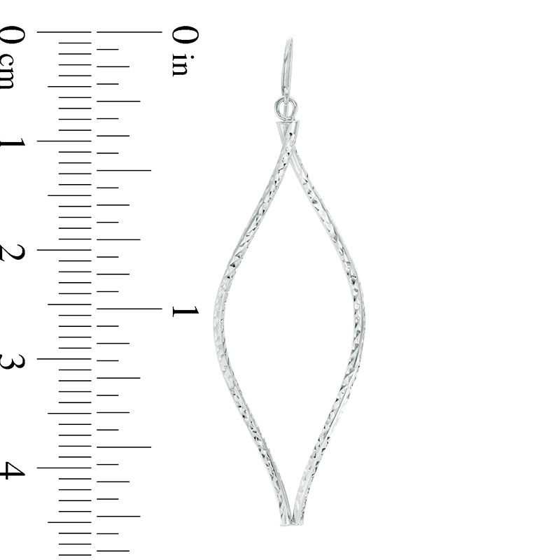 Diamond-Cut Double Cascading Ribbon Drop Earrings in Sterling Silver