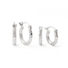 Thumbnail Image 0 of Diamond-Cut Hoop Earrings Set in Hollow Sterling Silver