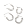 Thumbnail Image 1 of Diamond-Cut Hoop Earrings Set in Hollow Sterling Silver