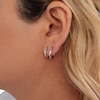 Thumbnail Image 2 of Diamond-Cut Hoop Earrings Set in Hollow Sterling Silver