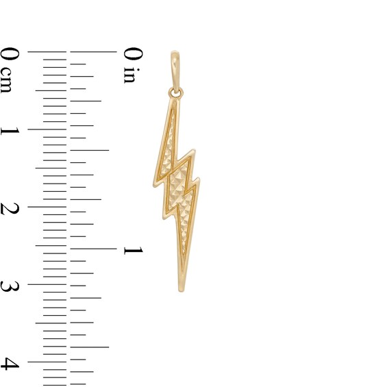 Diamond-Cut Lightning Bolt Necklace Charm in 10K Semi-Solid Gold