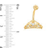Thumbnail Image 1 of 014 Gauge Multi-Shape Crystal Tiara Belly Button Ring in Stainless Steel with Yellow IP