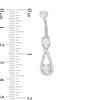 014 Gauge Cubic Zirconia Teardrop Frame Dangle Belly Button Ring in Stainless Steel