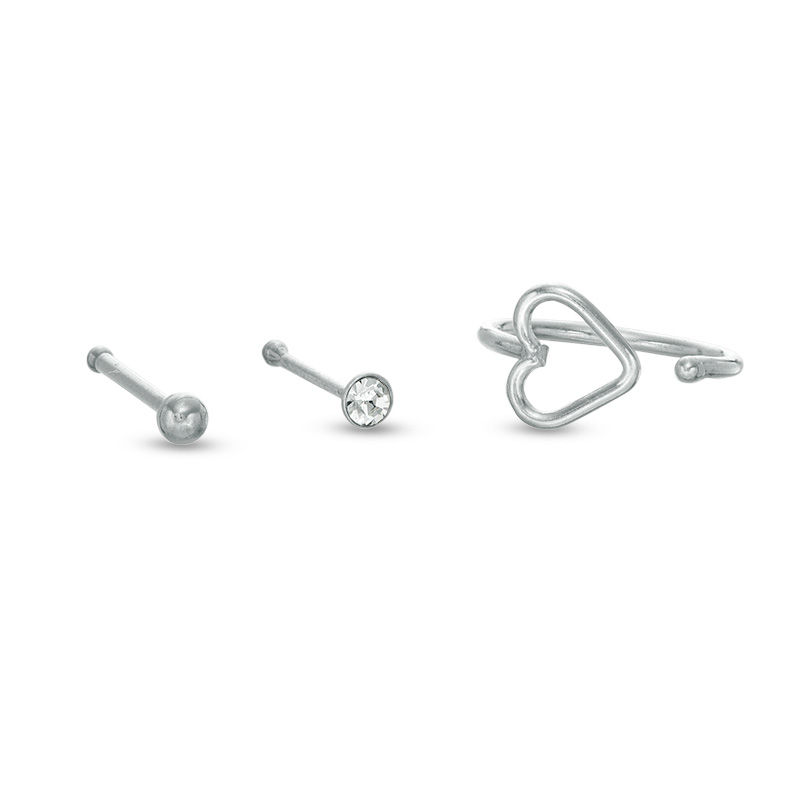 10K White Gold Threaded Screwback Earring Backs (2 Pieces)