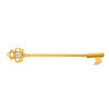 Thumbnail Image 1 of 014 Gauge Oval Cubic Zirconia Vintage-Style Key Industrial Barbell in Stainless Steel with Yellow IP