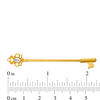 Thumbnail Image 2 of 014 Gauge Oval Cubic Zirconia Vintage-Style Key Industrial Barbell in Stainless Steel with Yellow IP