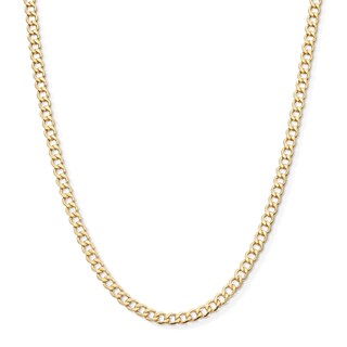10K Hollow Gold Beveled Curb Chain