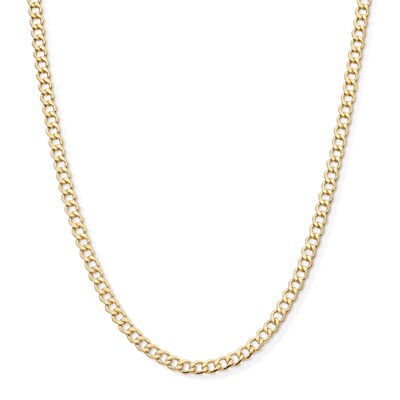 10K Hollow Gold Beveled Curb Chain