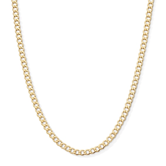 10K Hollow Gold Beveled Curb Chain