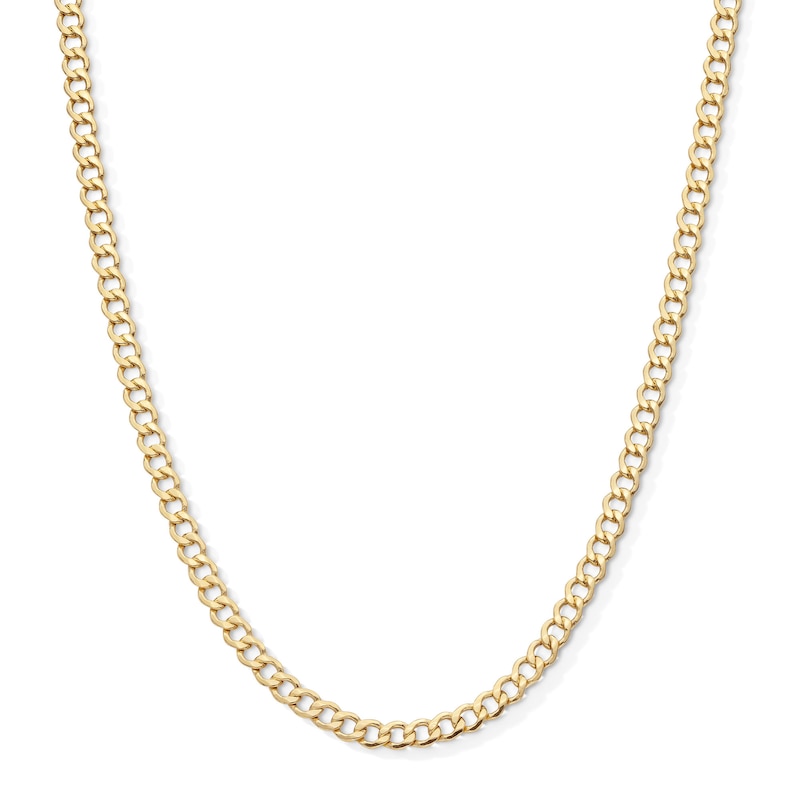 10K Hollow Gold Beveled Curb Chain - 24"