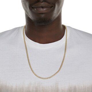 10K Hollow Gold Beveled Curb Chain