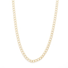 120 Gauge Curb Chain Necklace in 10K Hollow Gold - 24&quot;