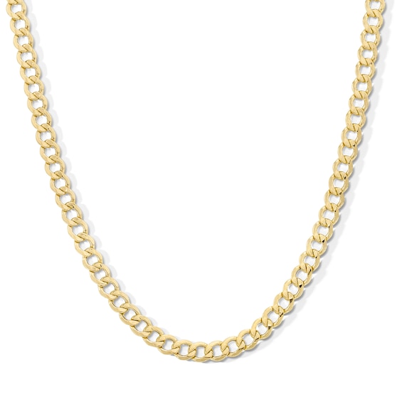 120 Gauge Curb Chain Necklace in 10K Hollow Gold