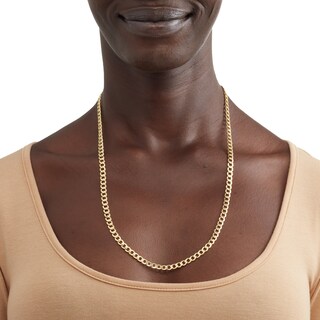 10K Hollow Gold Curb Chain