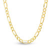Thumbnail Image 1 of 100 Gauge Bevelled Figaro Chain Necklace in 10K Hollow Gold - 24"