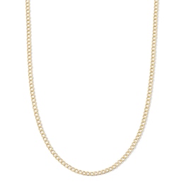 10K Hollow Gold Beveled Curb Chain - 22"