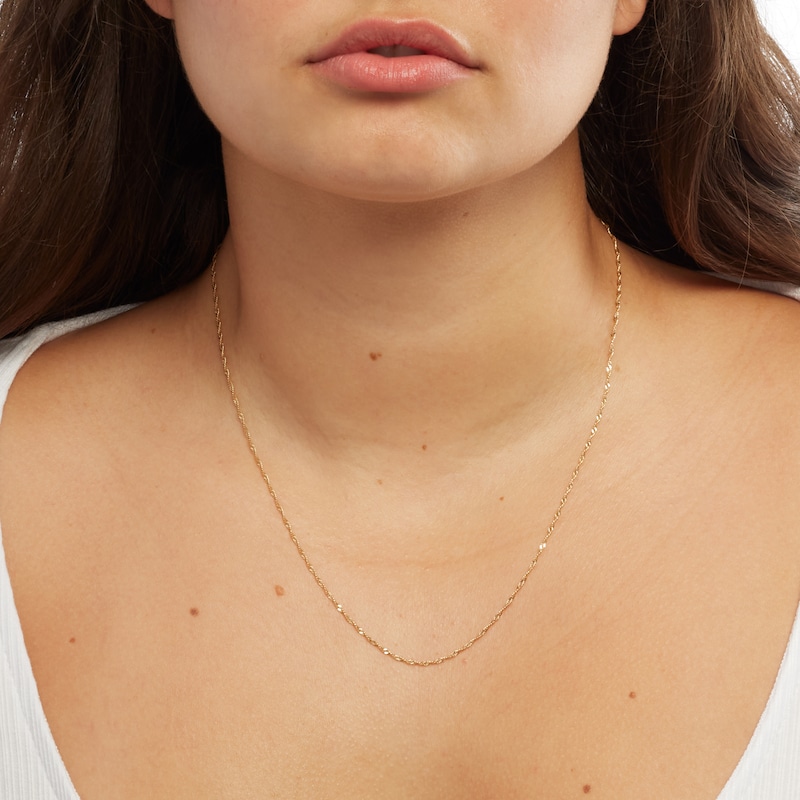 Main Image 3 of 10K Hollow Gold Curb Chain - 22"