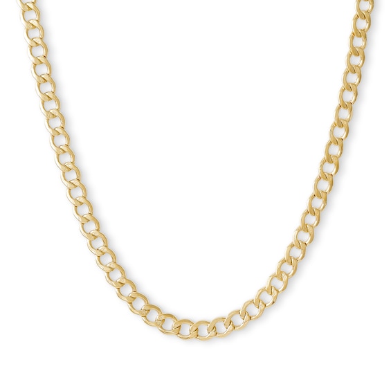 10K Hollow Gold Beveled Curb Chain