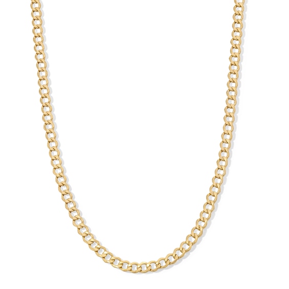 10K Hollow Gold Beveled Curb Chain