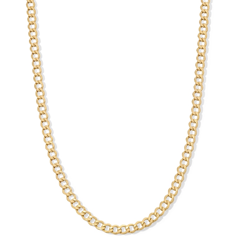 10K Hollow Gold Beveled Curb Chain - 20"