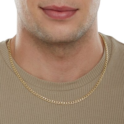 10K Hollow Gold Beveled Curb Chain