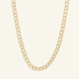 120 Gauge Curb Chain Necklace in 10K Hollow Gold - 26&quot;