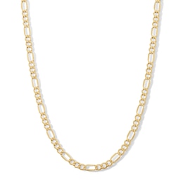 10K Hollow Gold Beveled Figaro Chain - 20"